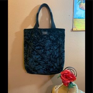 Victoria Secret Love Victoria Black Crushed Velvet Tote